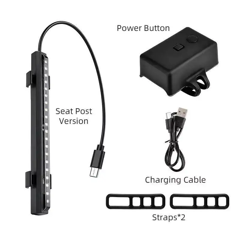 AliExpress ESLNF Type-C For Taillight RGB Bike Flowing IPX4 Mount Waterproof Night 1200Mah Riding Rail Seat Rechargeable