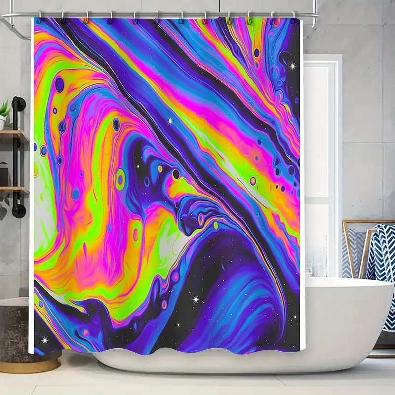 Abstract Fluid Art Shower Curtain Modern Marble Texture Bathroom Decor Waterproof Artistic Home Decor Premium Fabric Backdrop
