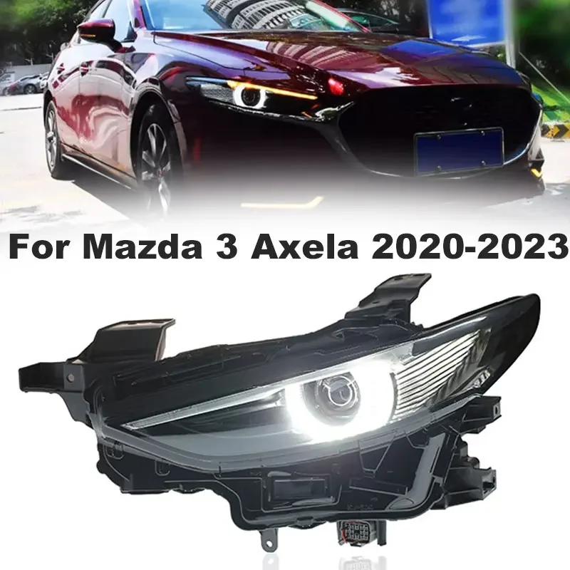 

Автомобильные фары для Mazda 3 Axela, светодиодные фары 2020-2023, фары Mazda 3 DRL, указатель поворота, дальний свет, линза проектора «ангельский глаз»