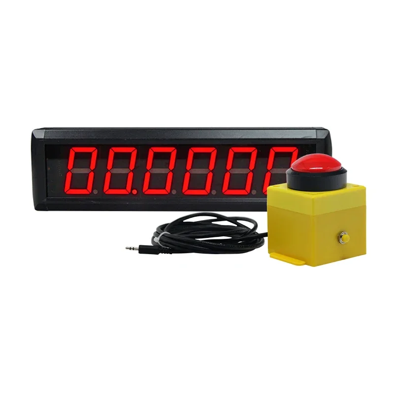 Carnival Party Game Interactive Push Start Stop Button Control Digital LED Red Display 10 Seconds Challenge Timer Clock