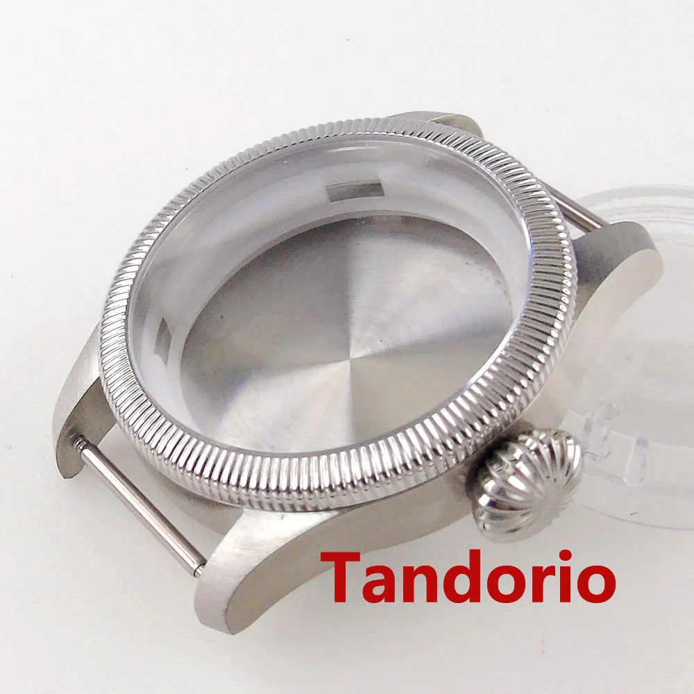 20ATM Diving Tandorio 39mm Stainless Steel Men Watch Case Sapphire Glass Fit Automatic NH34 NH35 NH36A ETA2824 PT5000 Big Crown