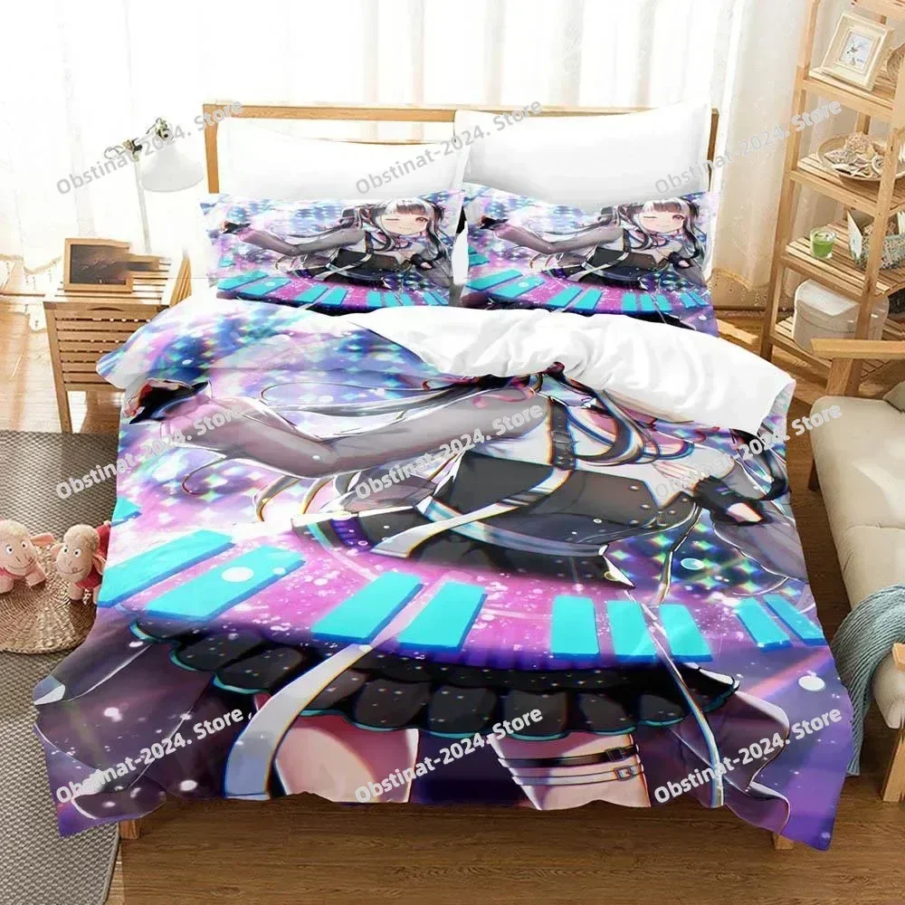 Nyubara Reona Anime Raise A Suilen Bedding Set Printed With Pillowcase Bed Duvet Cover Soft Single Double Queen Super King Size