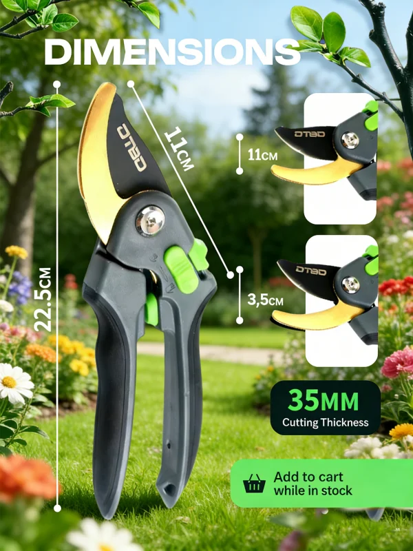 

Multifunctional Durable Golden Garden Pruning Labor Saving Scissors Branch Pruners Plant Trim Pruning Scissors Garden Hand Tools