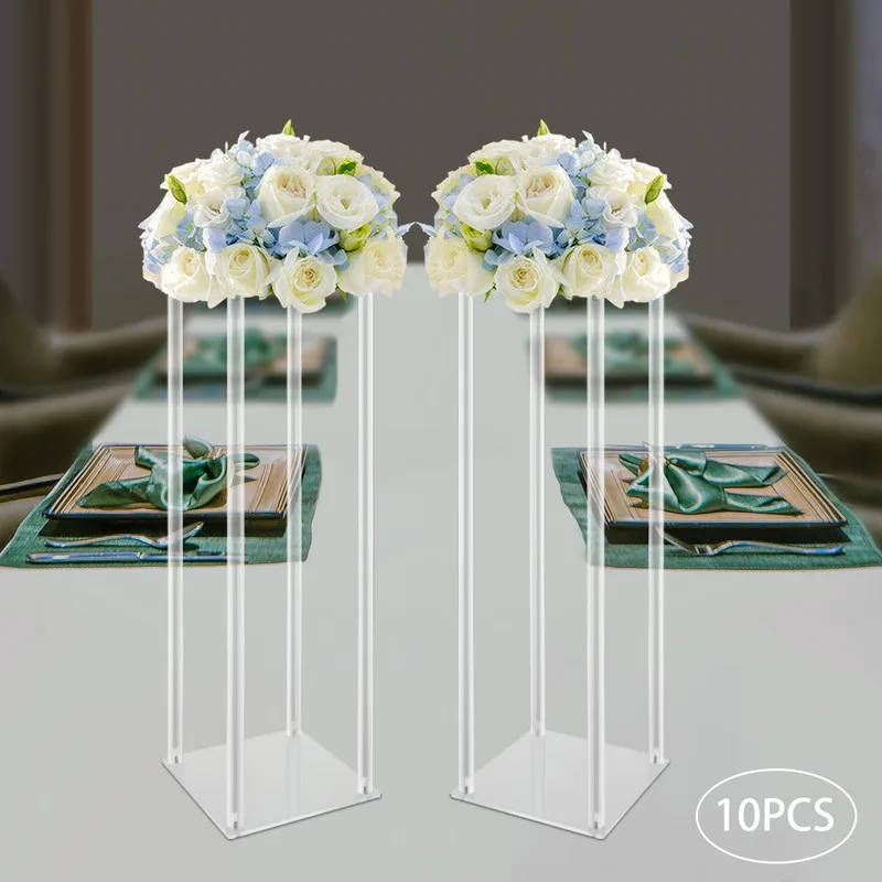 

10 Pack Acrylic Flower Display Rack Centerpiece Stand For Wedding Reception Table Decoration Clear Room Decor