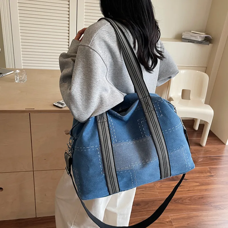

New Large Capacity Canvas Tote bag New Denim Fashion Travel Handbag Women's Simple Shoulder Bag Female Cloth Shopping Bags