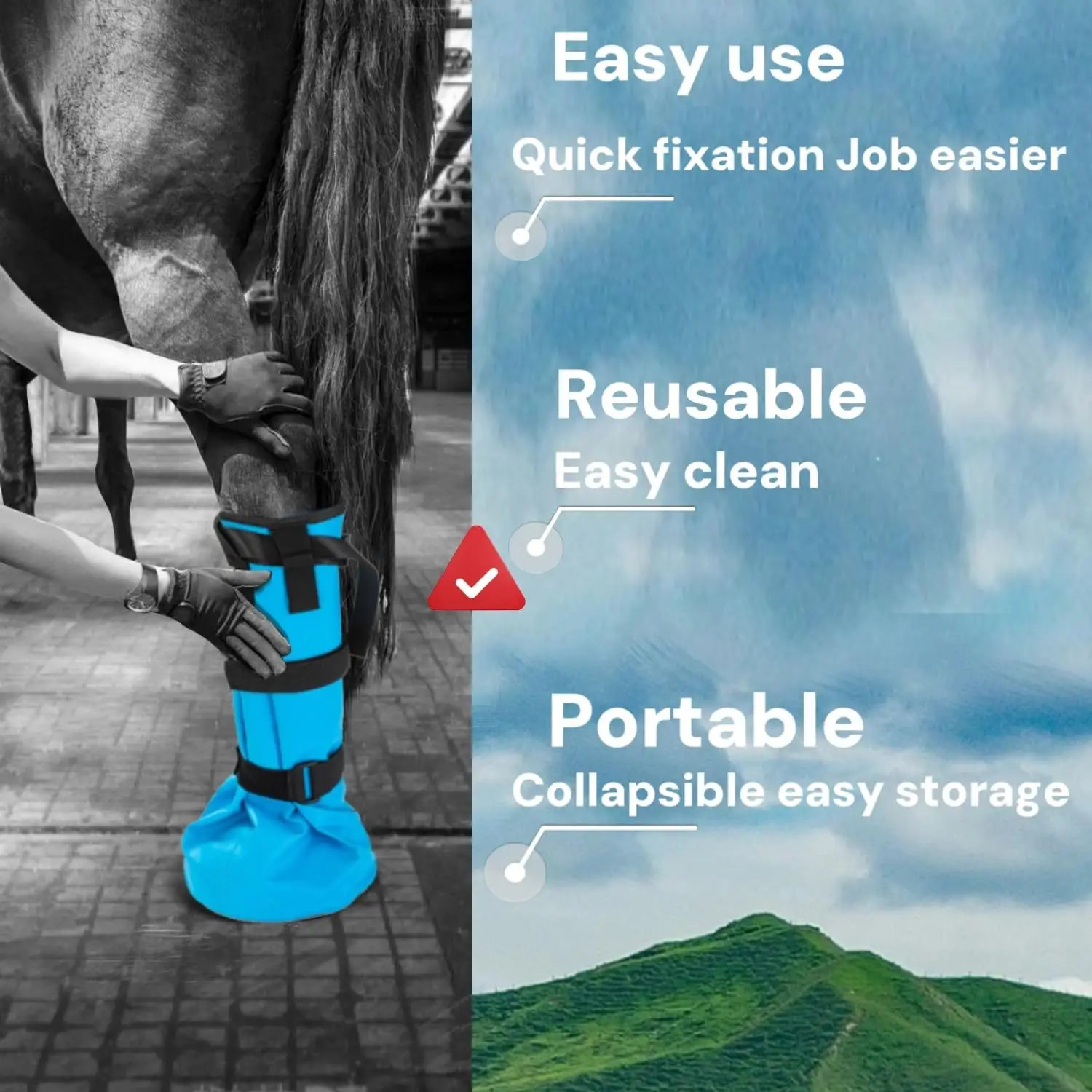 Portable Horse Horseshoe Care Bag with Leggings Covers Horse Foot Soaking Foot Wraps New Horseshoe Inserts Care Kit