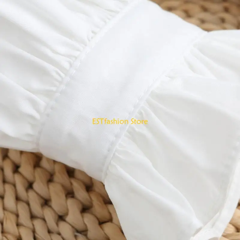 Y5GC 2PCS 자수 레이스 슬리브 로리타 가짜 슬리브 커프 확장 우아한 세련된 소매 패션 액세서리