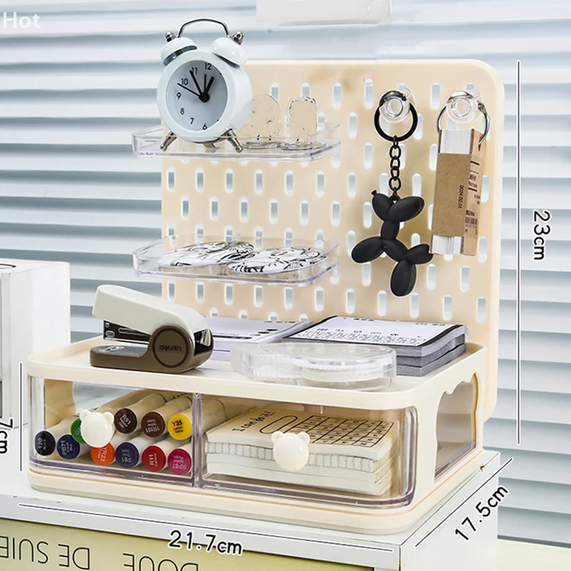 1 قطعة سطح المكتب مثقب مجلس صندوق تخزين القرطاسية فرز الرف مكتب مكتب مستحضرات التجميل تخزين الرف حامل قلم #6