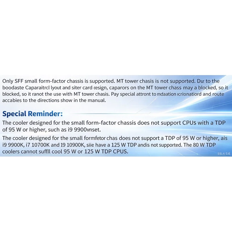 Copper Heatsink Cooler for Dell Optiplex 7060 7070 7080 7090 SFF 80W LGA115X LGA1200 Brand New