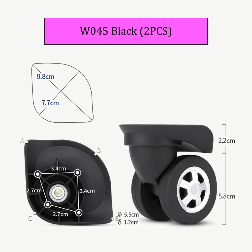 W045 Luggage Wheels Suitcase Replacement Accessories Universal Wheel Swivel Detachable Silent Reinforcement Casters Repairing