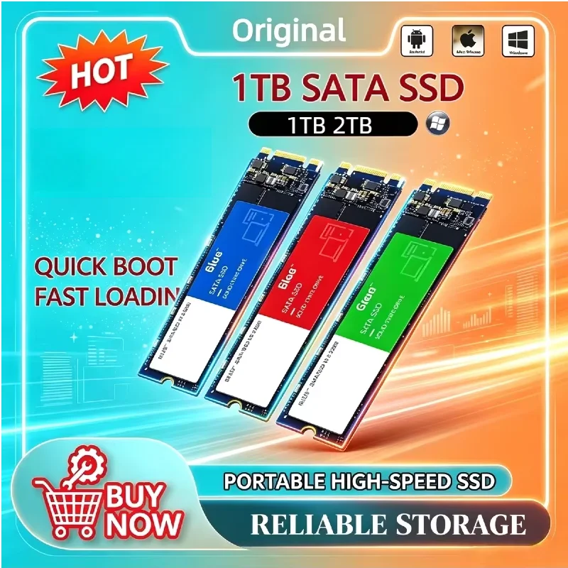 M.2 2280 NGFF SATA Interface SSD 500GB 1TB 2TB Internal Solid State Hard Drive High Speed Hard Disk For Desktop Laptop Notebook