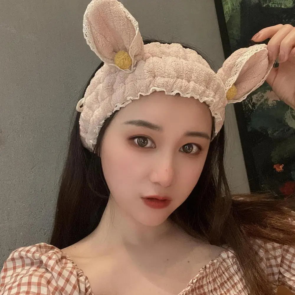 1/2/3PCS Bunny Ears Headband Female Face Wash Hair Band Ear Turban Hair Accessories Makeup Headband Daily Collocation Headwear