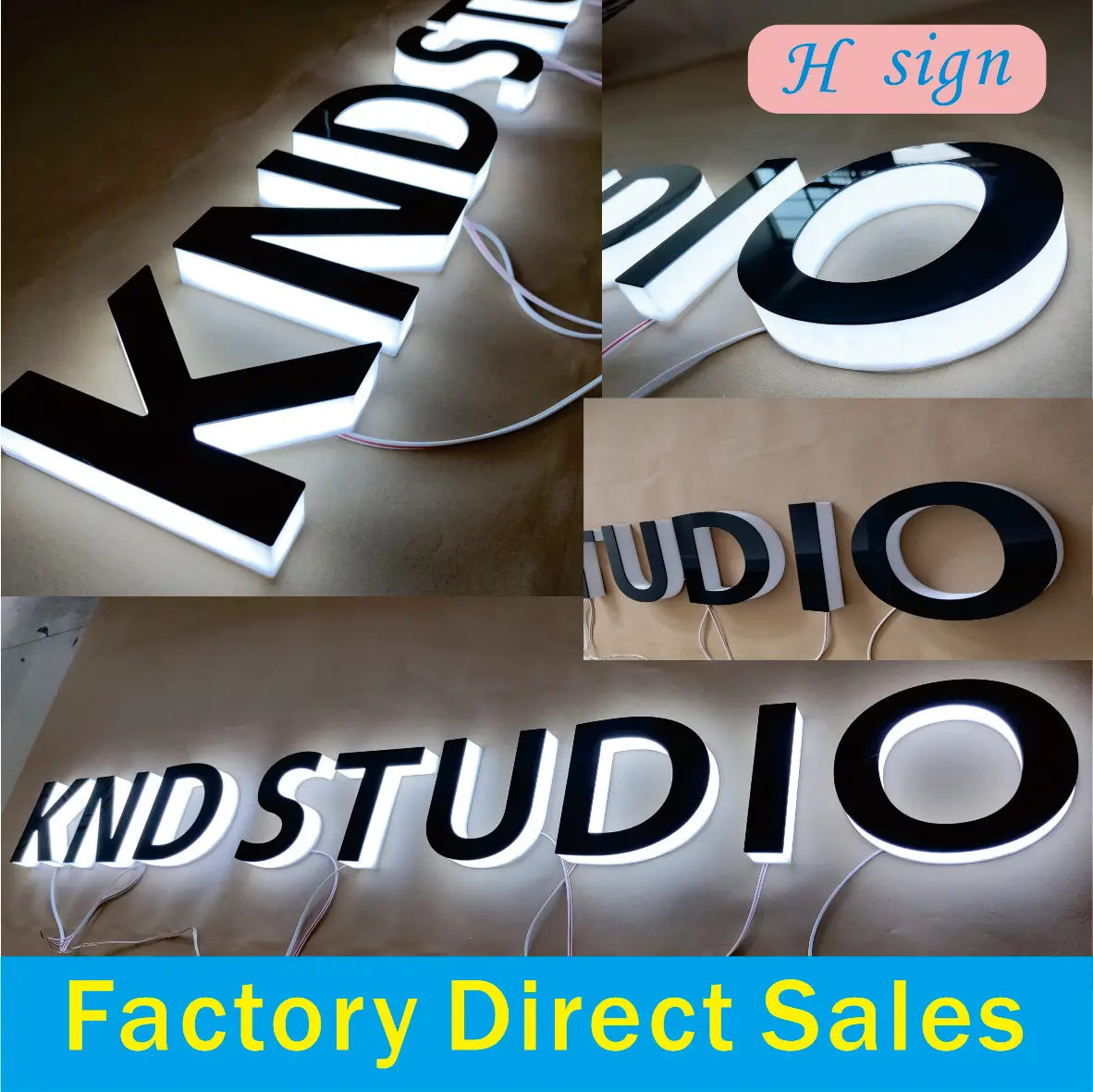 led Luminous Character door signboard Customized 12v Outdoor Waterproof Super Bright Mini Background Wall word Logo Neon light-M