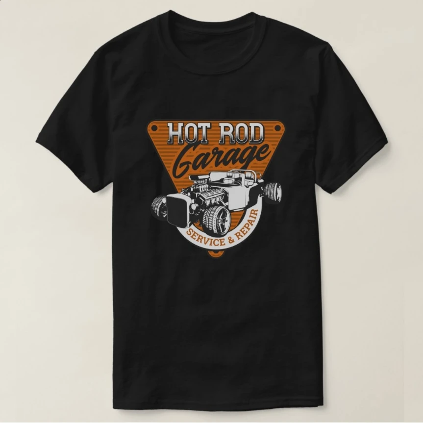 Personalized Hot Rod Garage Roadster Repair Service T-Shirt 100% Cotton O-Neck Short Sleeve Summer Casual Mens T-shirt