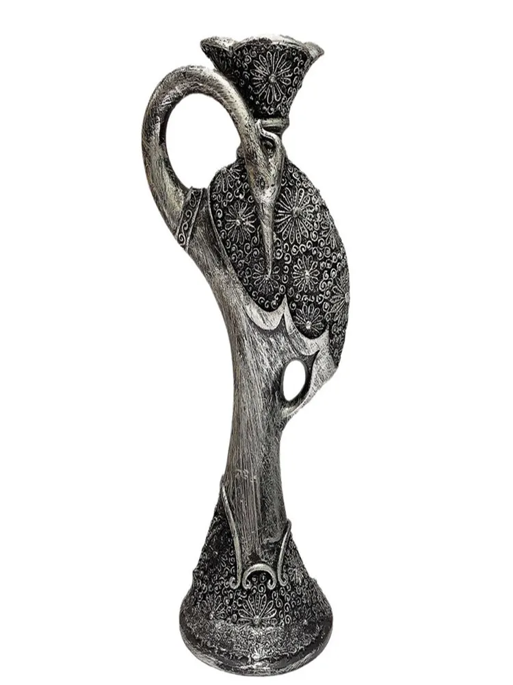 Natural crystal mineral balls, red-crowned crane resin display stand for home decoration