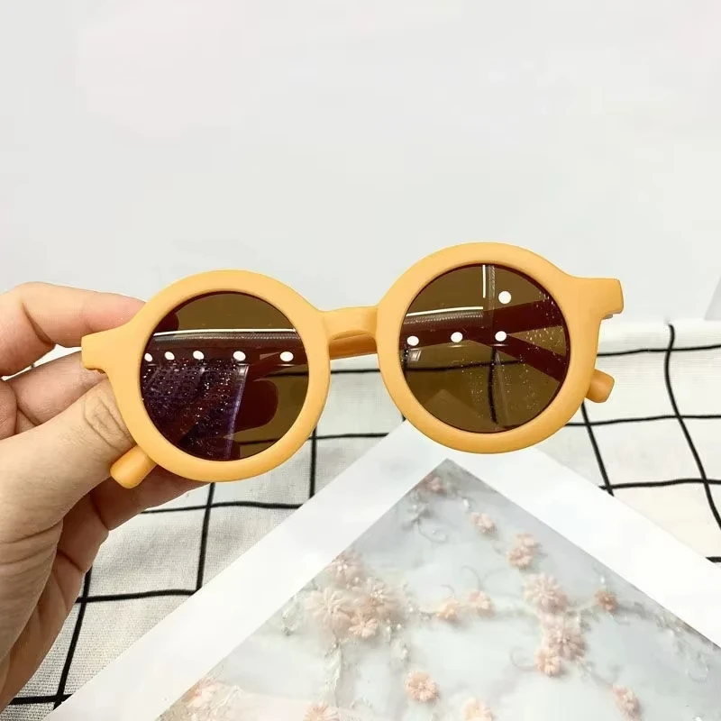 Kids Sunglasses, Inset Style Round Frame, 1-7 Year Old Baby Sunglasses, Children's Sun Shading, Sun Protection Anti-UV400 Очки