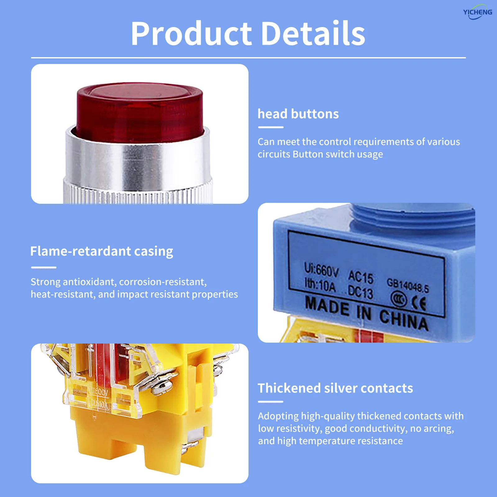 10Pcs 22MM Momentary/self-locking Push Button Switch,Control the power button switch,LED Light 12V 24V 110V 220V 380V optional view 6