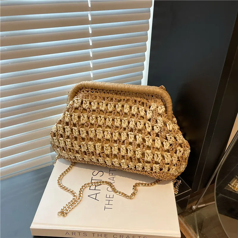 

Fabric Hasp Grassland Shoulder Bag High Beauty Hollow Out 2025 Fashion Bags for Women New Solid Versatile Crossbody Bag