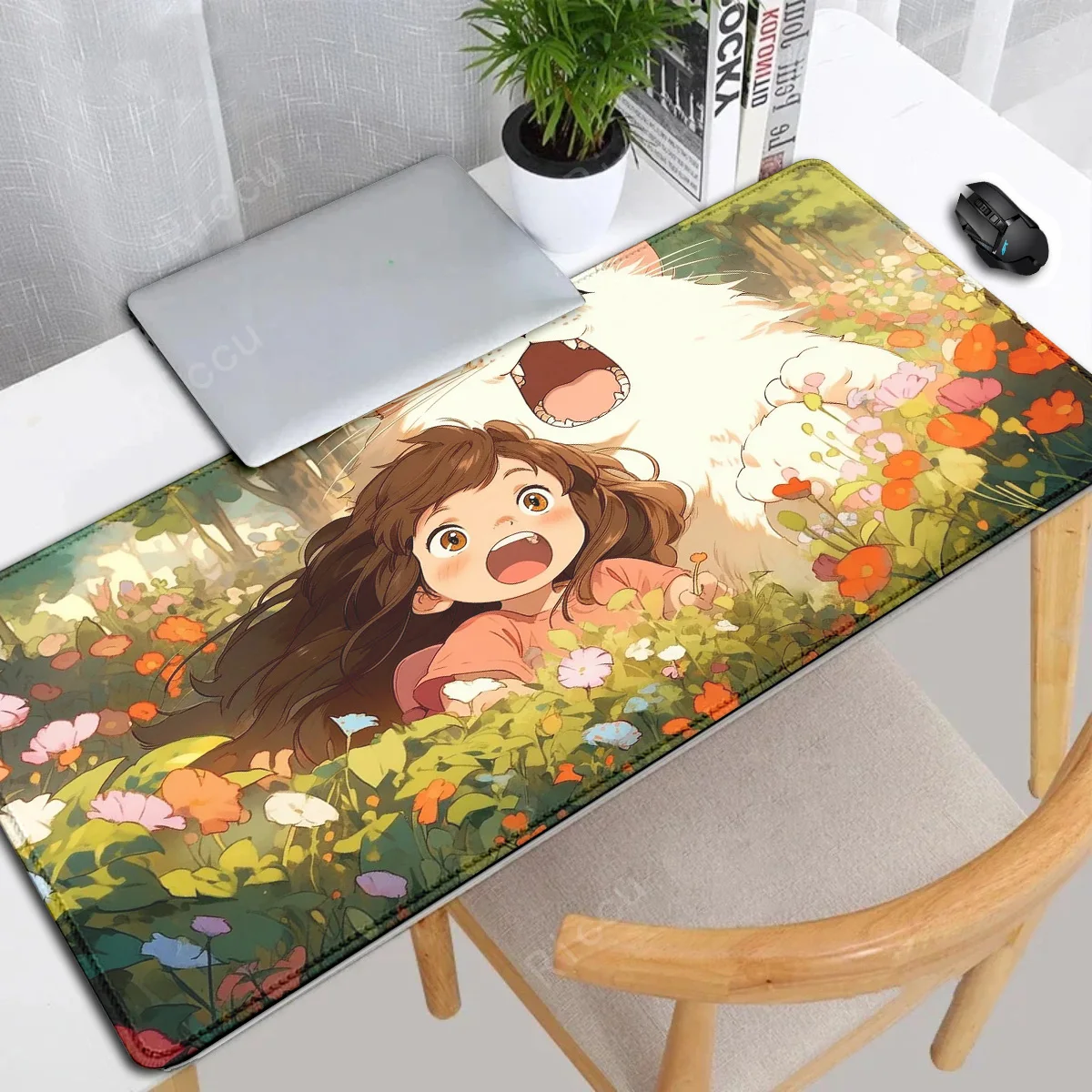 Imagem -02 - Kawaii Gato e Menina Anime Gaming Mouse Pad Gamer Desk Acessórios Mesa de Computador Teclado Gabinete xl 900x400