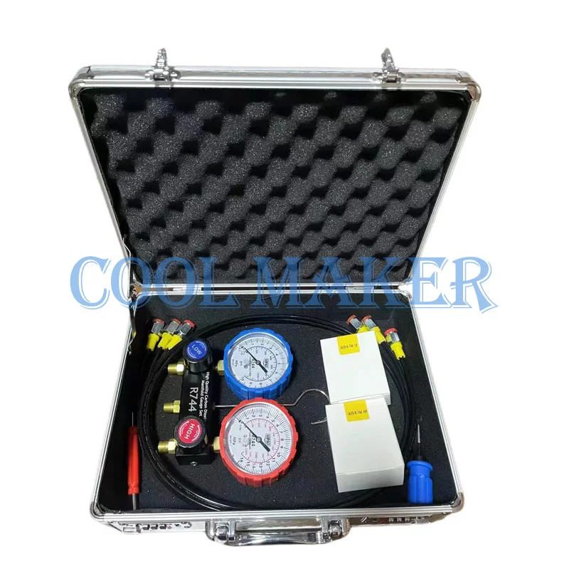 

R744 auto air conditioner refrigeration system manifold gauge set CO2 pressure test