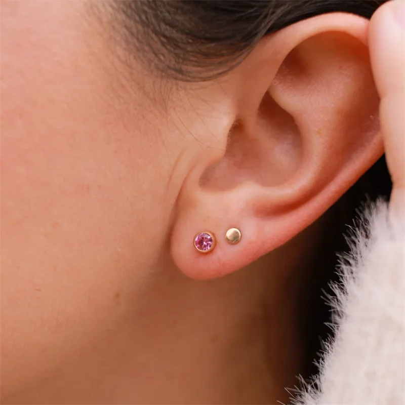 14K Gold Filled Purple Zircon Stud Earrings Tarnish Resistant Earrings Dainty Jewelry Women Earrings Simple Waterproof Jewelry