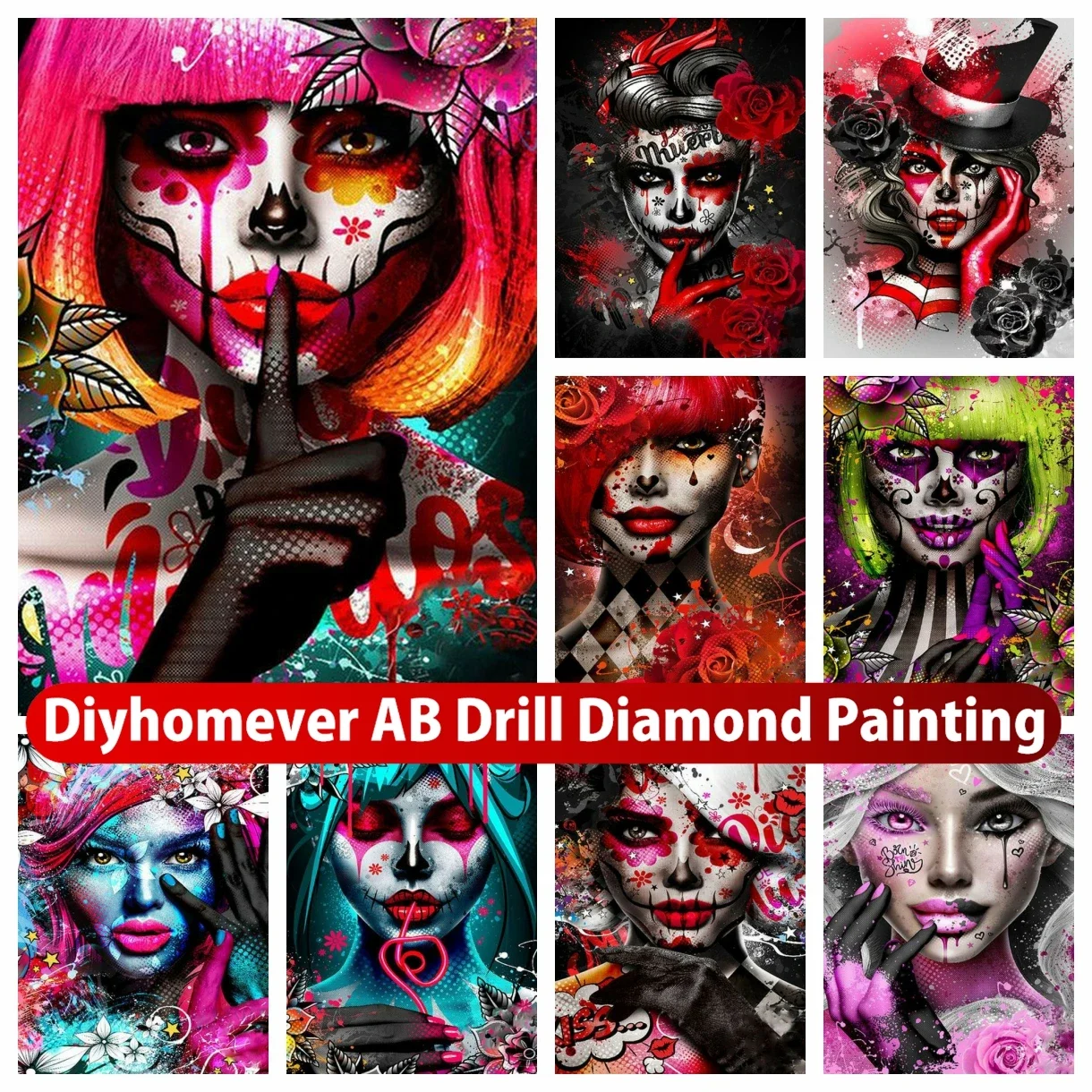 Graffiti Woman 5D DIY AB Diamond Painting Embroidery Fantasy Beauty Art Cross Stitch Mosaic Pictures Handmade Home Decor Gift