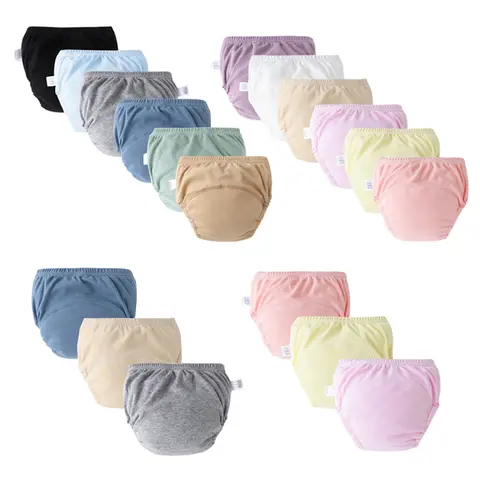 3/6Pcs Baby Diaper Training Pants Kids Underwear for Girls Boys Washable Infant Cloth Diapers Reusable Nappies Toddler Shorts