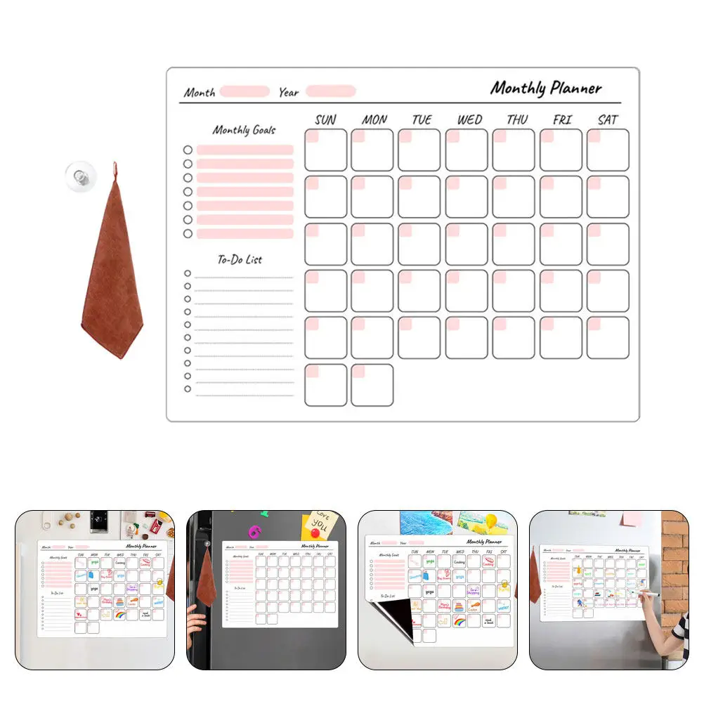 

1Set Magnetic Dry Erase Planning Board Sturdy Erasable Writing Board Reusable Refrigerator Message Organizer Schedule