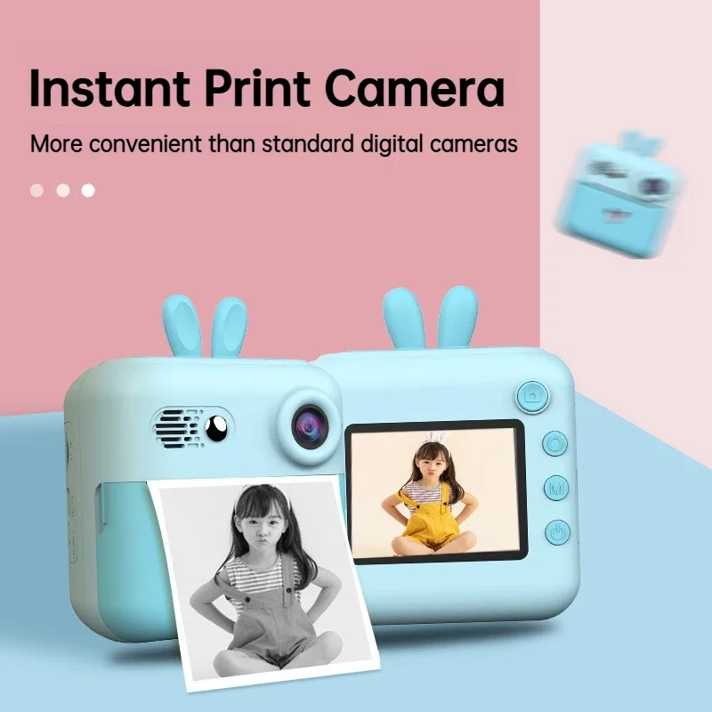 LISM Instant Print Camera Thermal Inkless Print Children Digital Cameras for Photography Video Birthday Gift Toy for Girls Boys