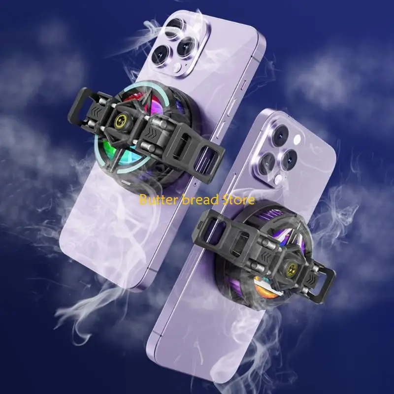 W89C Phone Cooling Clamp Mount with Quarter Threaded Port, Spring Holder for Mobile Gaming, Streaming, Recording and Desk Use