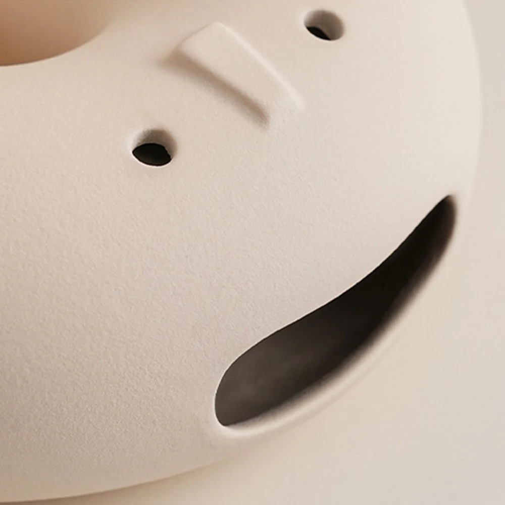 الشمال INS مزهرية سيراميك مزرعة العاج الطين زهرية لطيف الوجه النباتات الحلي حديقة ساحة غرفة المعيشة ديكور الجدول Centerpi