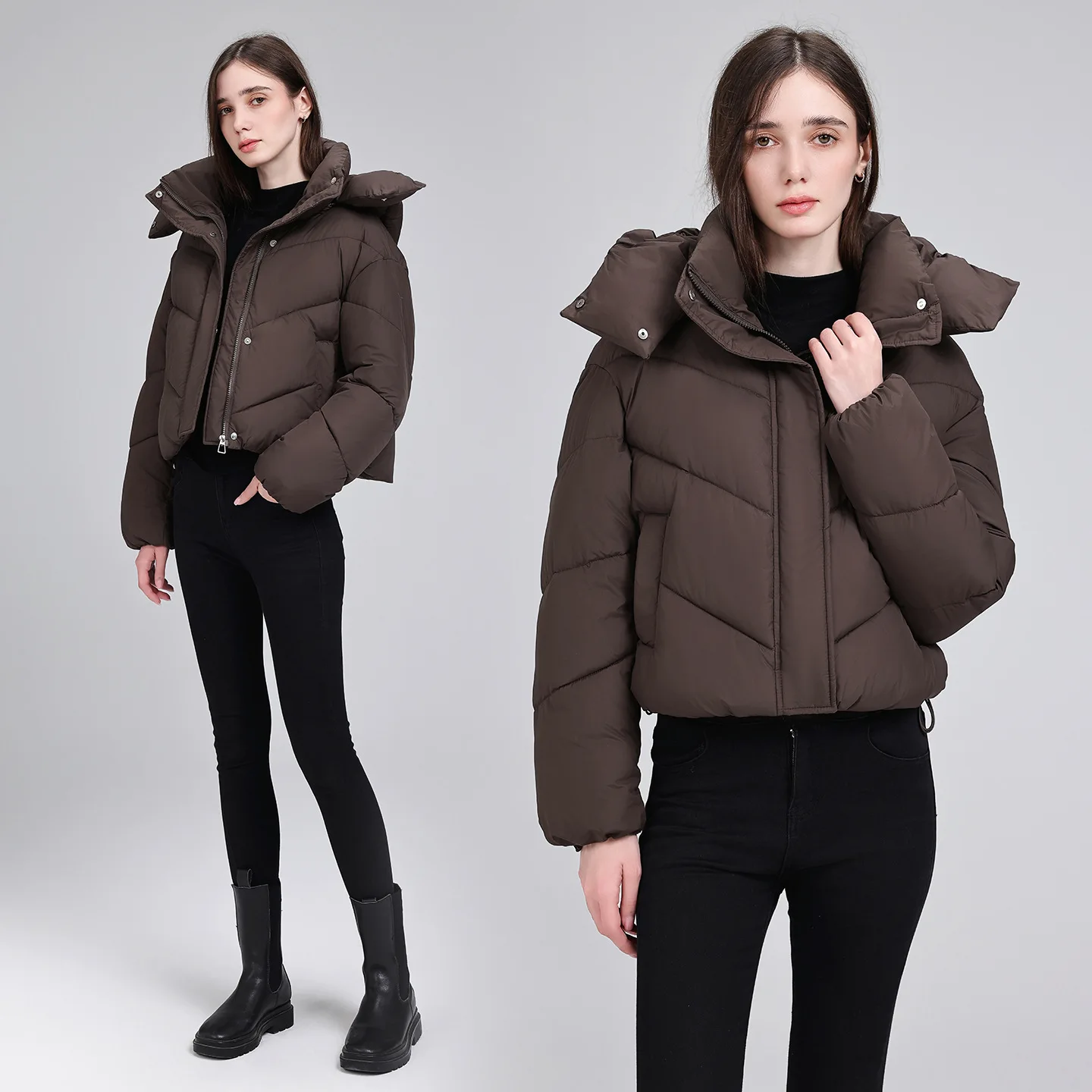 Casual Women Short Parkas Jacket Autumn Winter Female Thicken Warm Jackets Solid Slim Windproof Outwear Coats