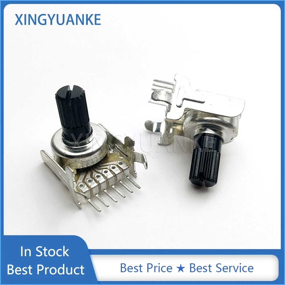 2PCS 1212 Type Double Horizontal B10K B103 B20K B203 B50K B503 B100K B104 Amplifier Volume Potentiometer 6-Pin Flower Shaft 10MM