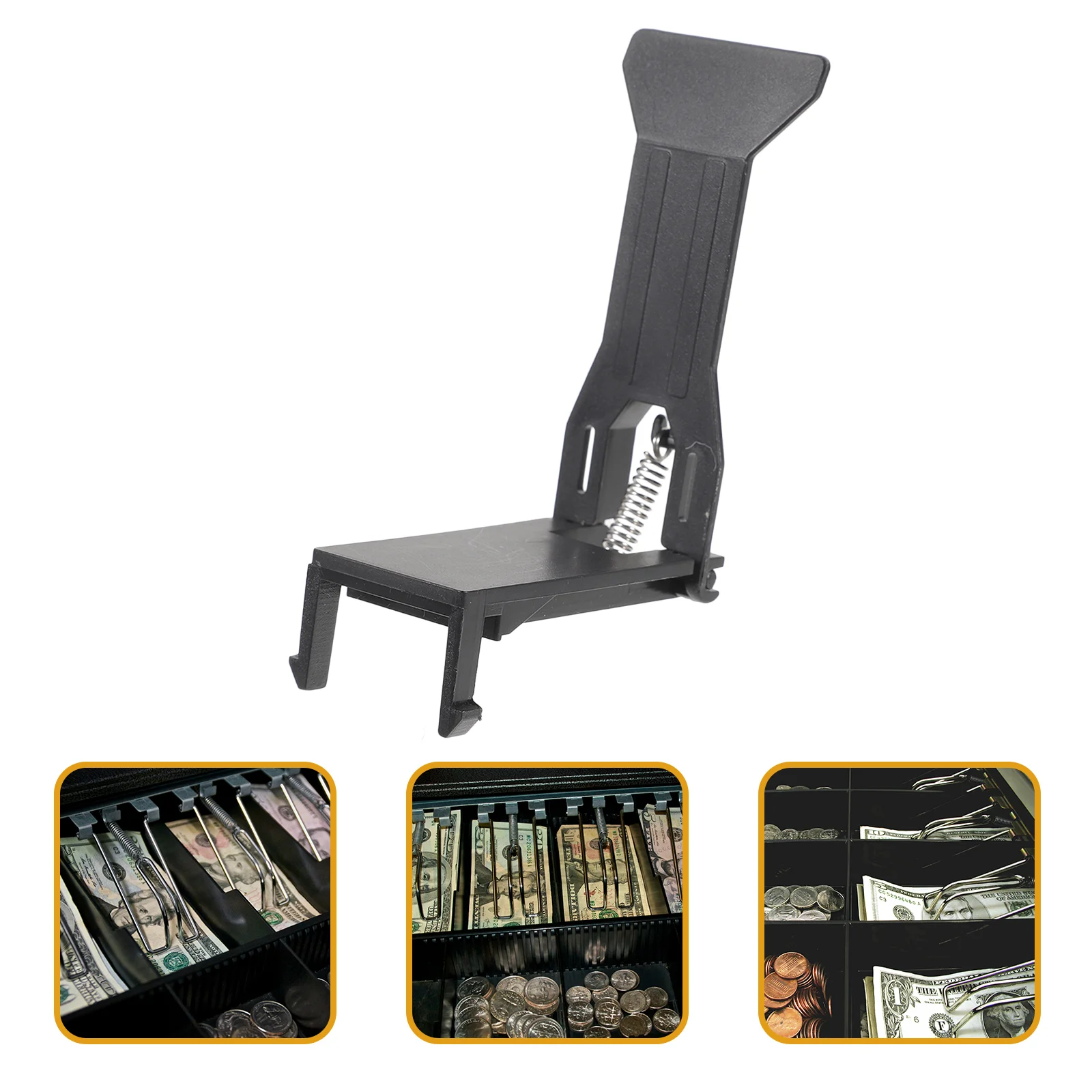 

6 Pcs Universal Cash Box Clip Wallet Special 6pcs (Black) Organizer Clamps Money Clips for Cashier