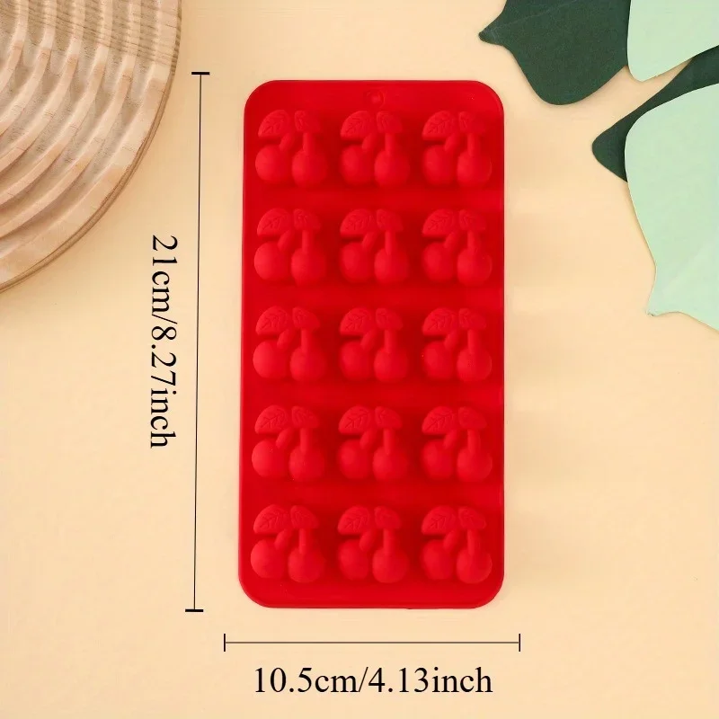 1pc Cherry Mold Silicone Chocolate Mold Cake Mold DIY Drip Mold, Suitable for Jam, Jelly, Chocolate, Candy, Ice, Cake, Muffin