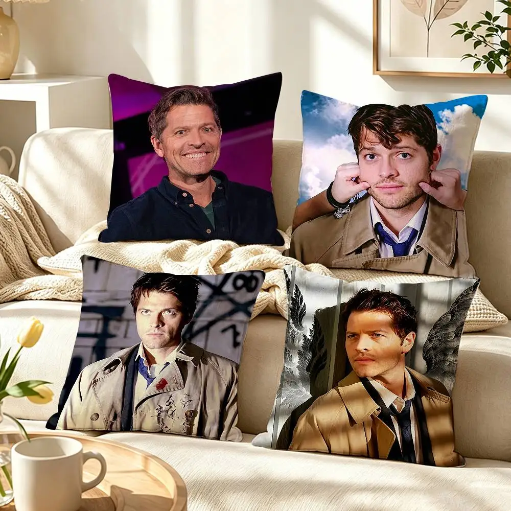 Misha Collins C-Castiel  Pillow Case Pattern Printed Pillowcase For Living Room Sofa Cushion Cover