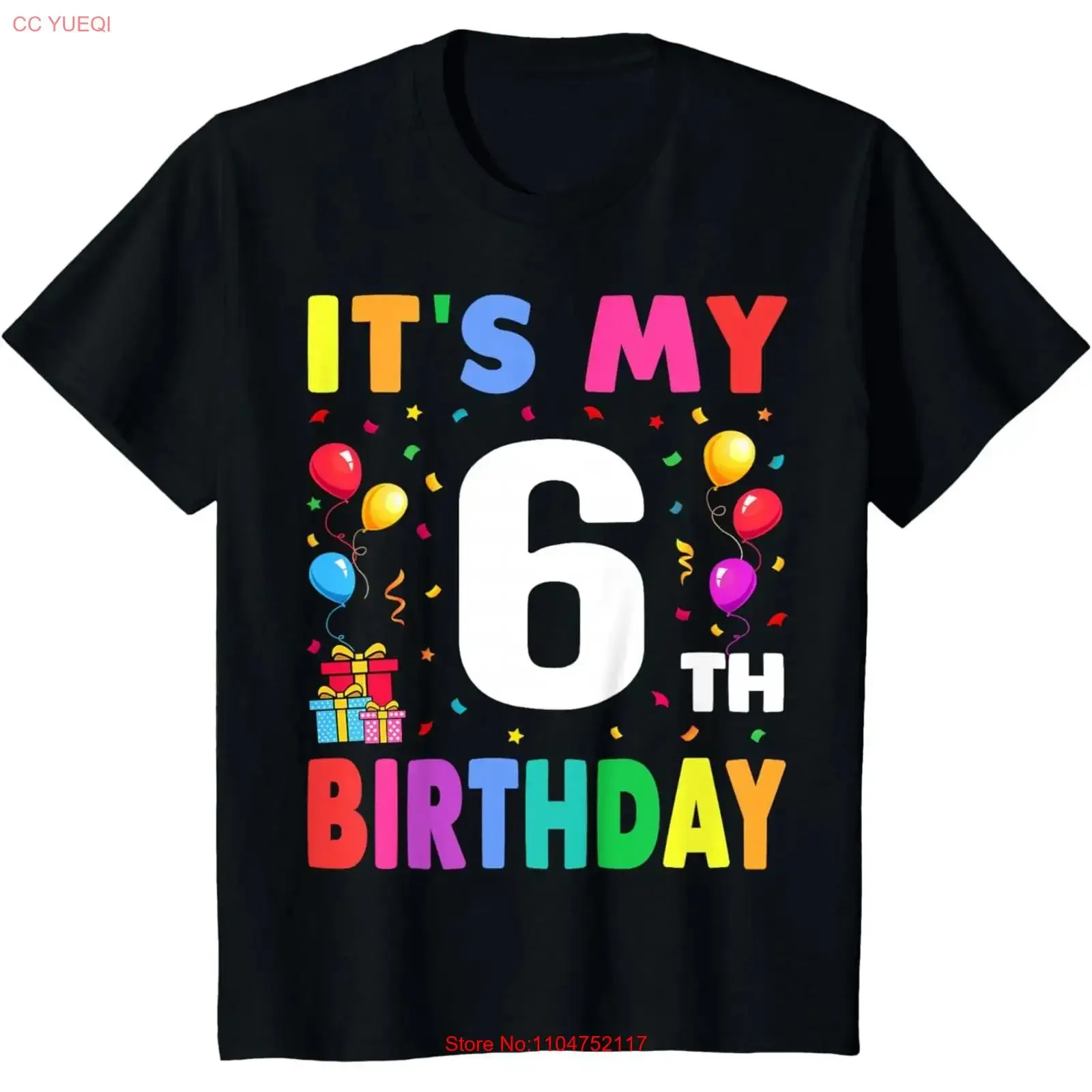 It's My 6th Birthday 6 Six Happy Boys or Girls T Shirt for Dad Mo vintage Washed streetwear Soft Casual Unisex homme graphic