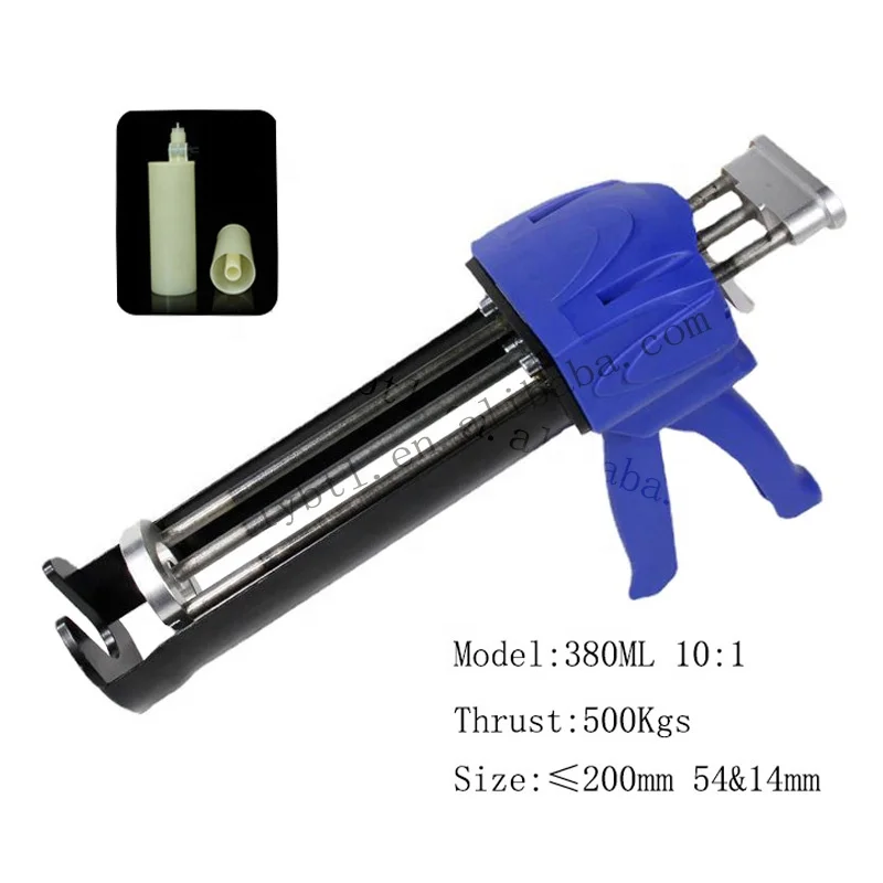 380ML 10:1 手動コーキングガン ダブルカートリッジ シリコン接着剤ガン
