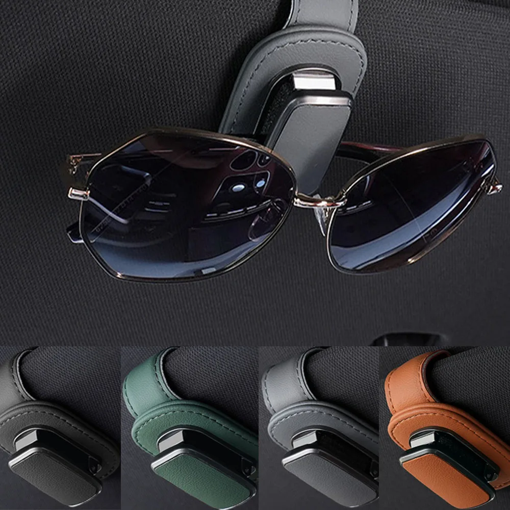 Car Eyeglass Storage Clip Sun Visor Sunglasses Holder  Super fiber leather for Auto Interior Accessories Car Eyeglass Holder