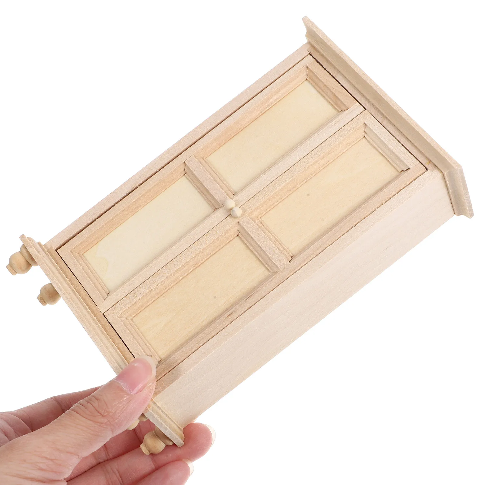 

Miniature Wooden Cabinet Closet Mini House Decoration Small Storage Wardrobe Accessory for Mini House Layout Prop