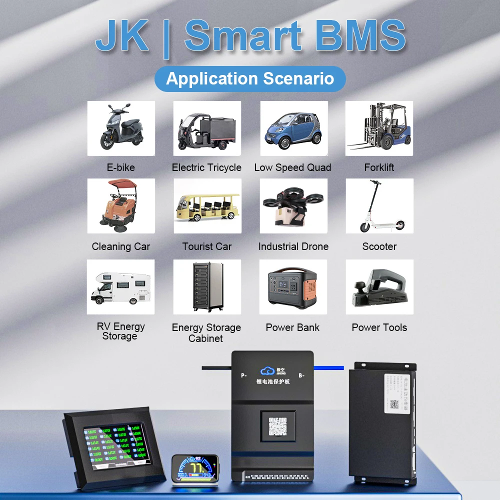 Smart JIKONG BMS Akcesoria LCD RS485 Li-Ion Lto lifepo4 Płyta adaptera 12V 24V 36V 48V 72V 18650 wyświetlacz i przełącznik startowy