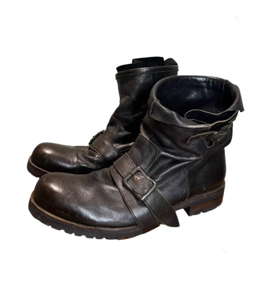 Thick-Soled Soft Leather Ankle Boots High-Top Men's Booties Non-Slip Luxury Designer Handmade New In Trendy Men's Boots