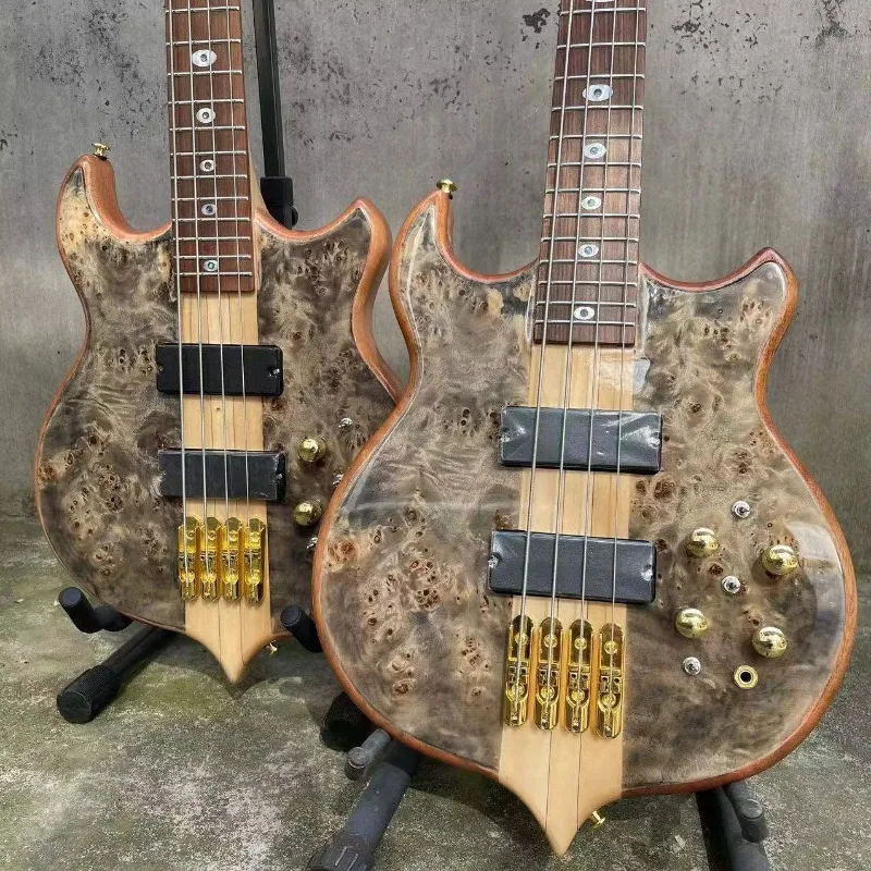 Custom Grand Maple Top Electric Bass with in 4, 5, 6 Strings Version