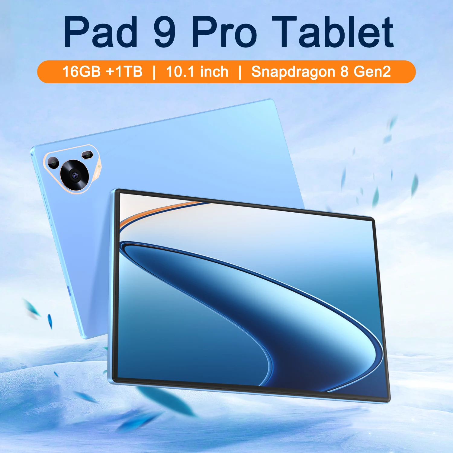 

Pad 9 Pro 10.1-Inch Full-Screen Design Snapdragon 8 Gen2 Android 13 24MP Front Camera 48MP Rear Camera High-Performance Tablet