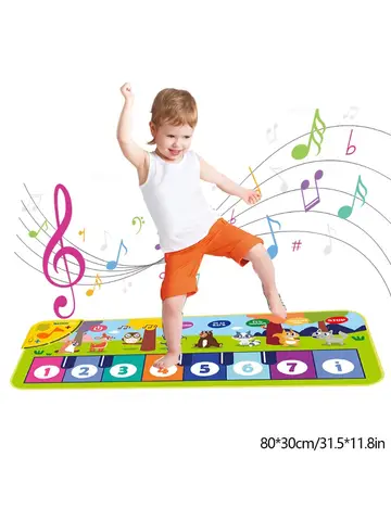 Piano Mat for Kids Kids Toddlers Floor Keyboard Dance Mat Baby Fitness Play Animal Music Blanket Instrument Toys Girl Boy Gift