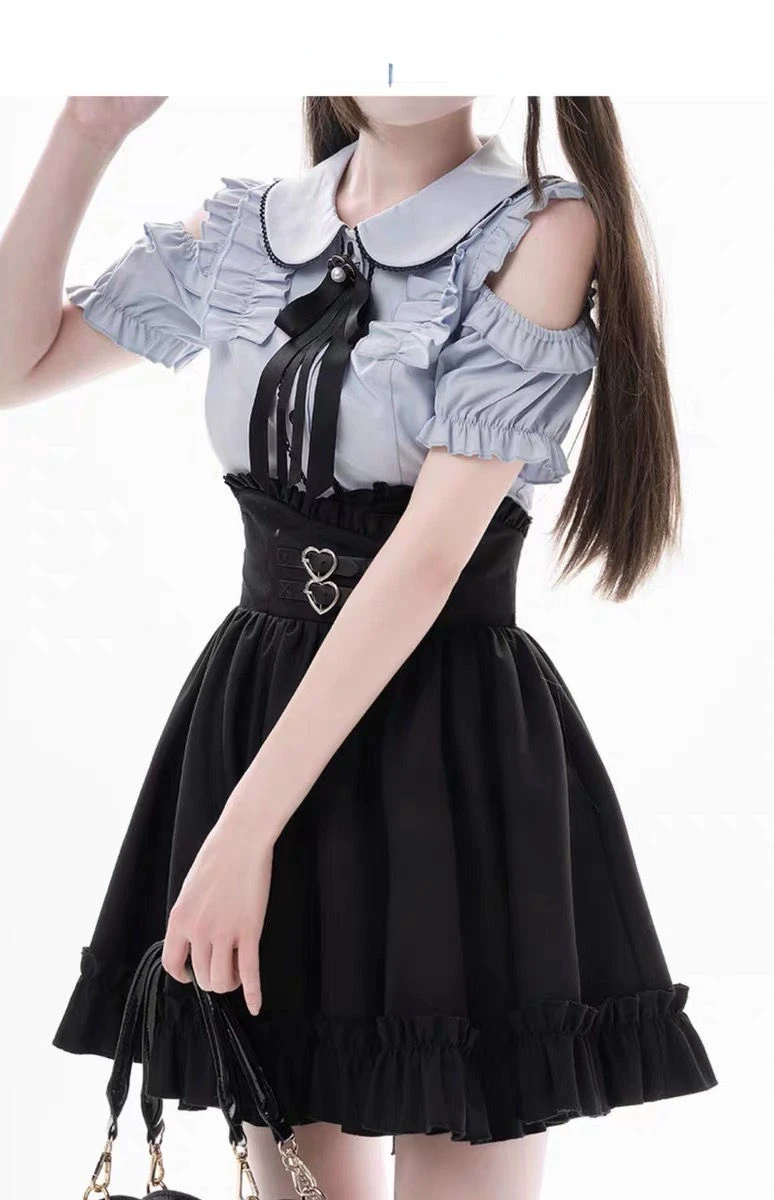 2024 Japanese Black Short Skirt Vintage Gothic Ruffled Mini Skirts Lolita Harajuku Ball Gown Faldas Y2k Aesthetic Pleated Cake