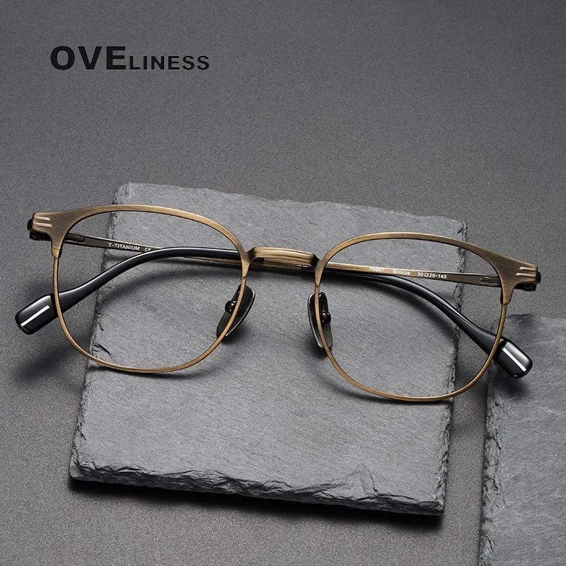 

Pure Titanium Glasses Frame Men Retro Vintage Round full Eyewear 2024 New Eyeglasses Frames women Female male metal spectacles