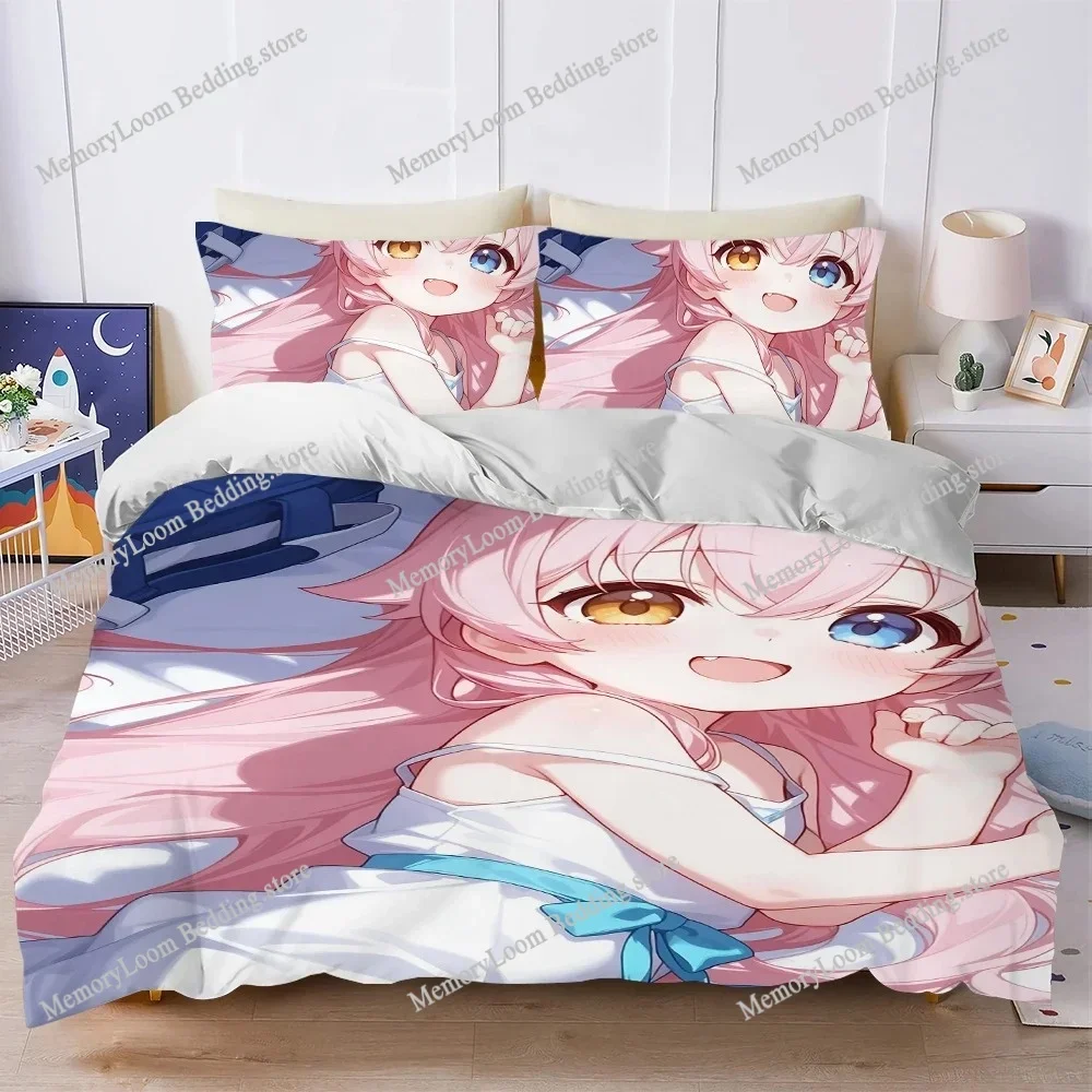 Takanashi Hoshino Blue Archive Duvet Cover Set Home Style Bedding Soft Laundry Cotton Bed Student Dormitory Gift Home Textile