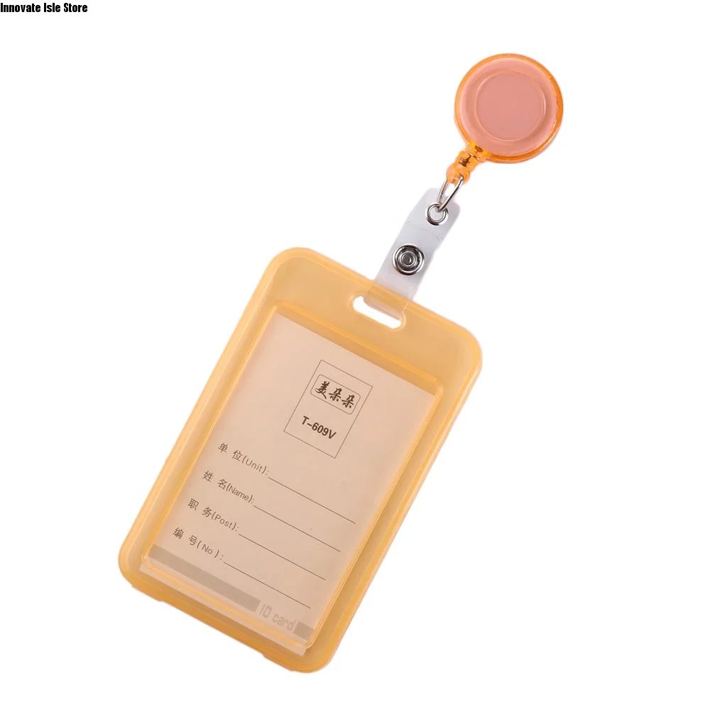 Holder With Keychains Card Storage Case Bus Card Holder Transparent Card Cover Student Card Sleeves Credit Cards Protector