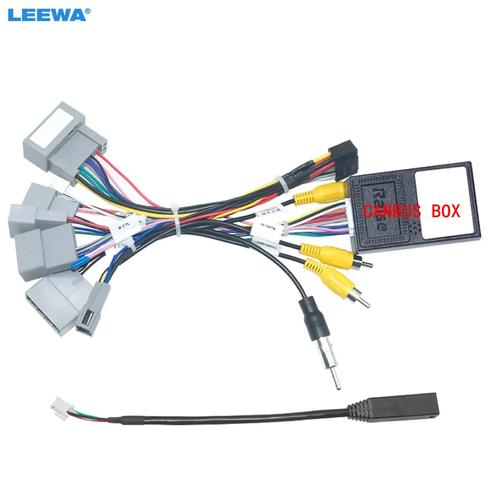

Автомобильный 16-контактный жгут проводов LEEWA с коробкой Canbus для Honda Odyssey (2015) послепродажный адаптер для стереоустановки # 7489